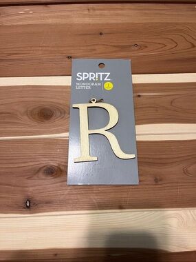 Spritz Monogram Letter R Wooden Accent